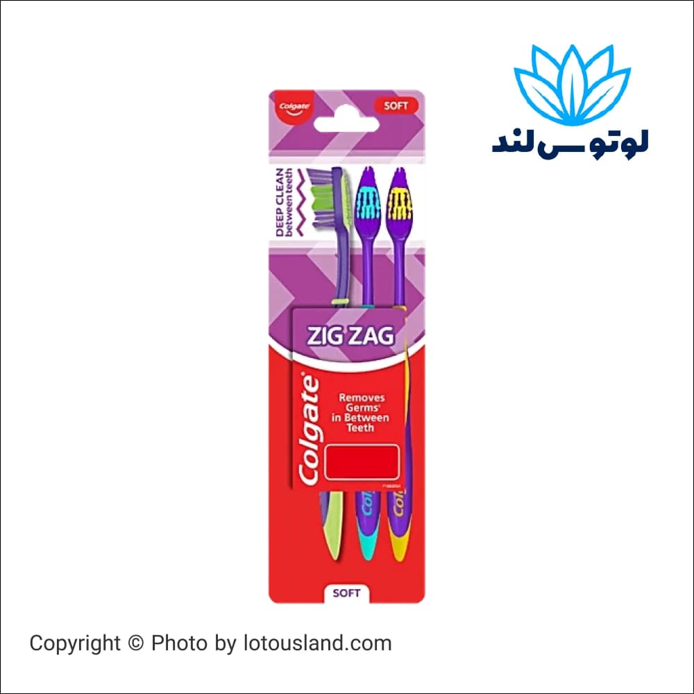 مسواک کلگیت زیگزاگ نرم پک 3 تایی — تصویر ۲