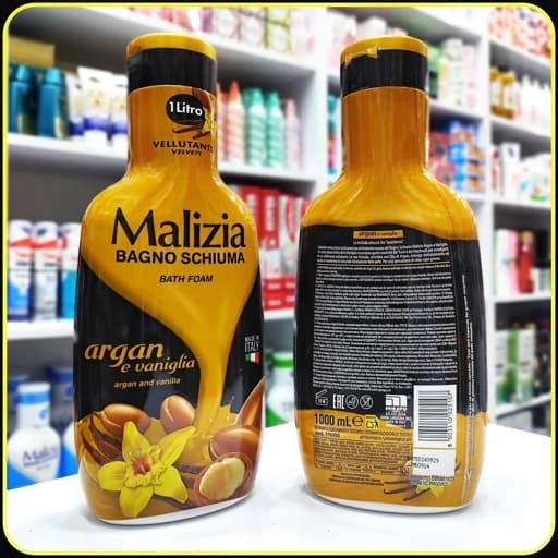 فوم حمام مالیزیا آرگان و وانیل 1000 میلی‌لیتر | Malizia Bagno Schiuma Argan e Vaniglia