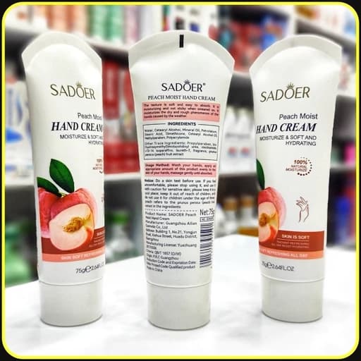 کرم دست هلو سادور SADOER Peach Moist Hand Cream حجم 75 گرم