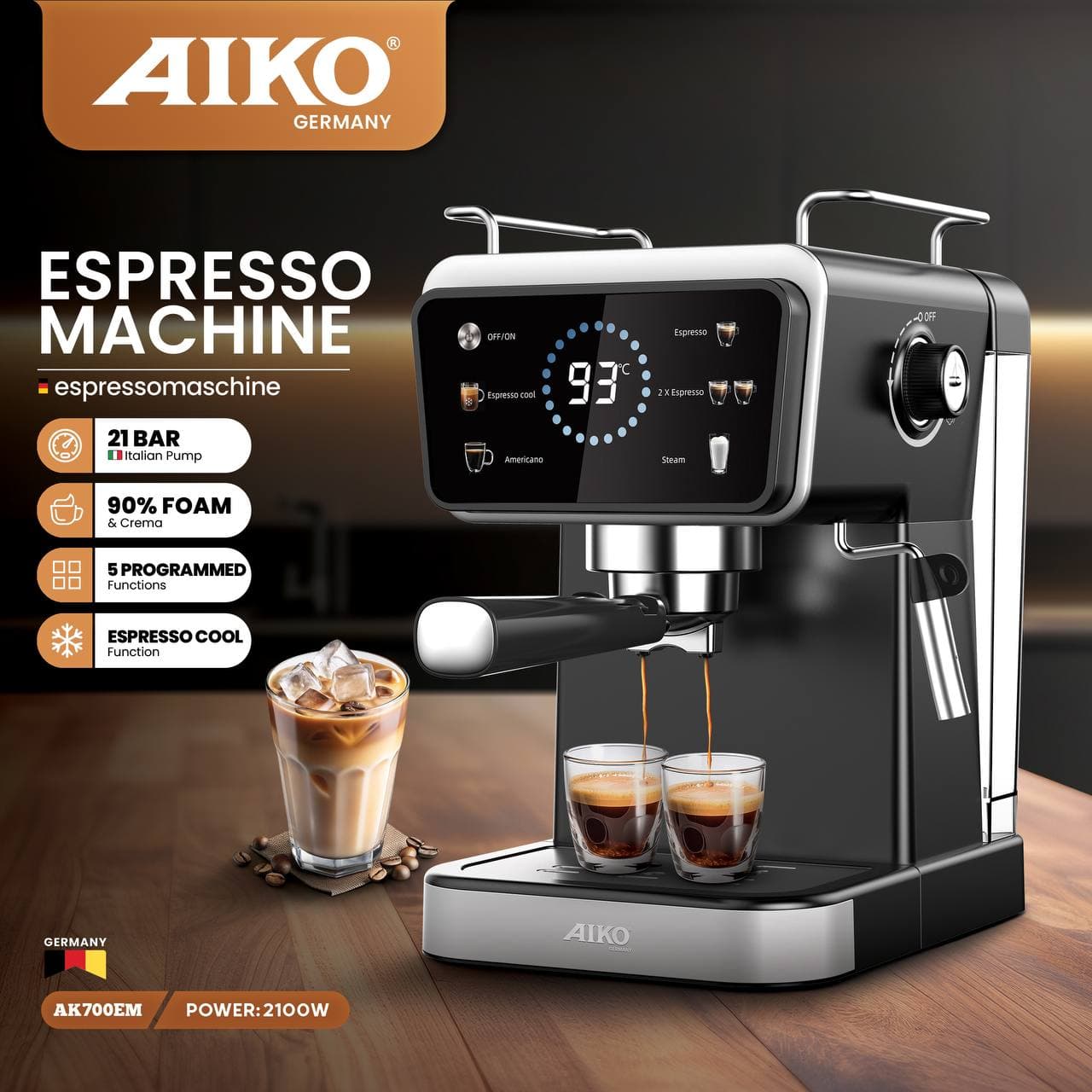 اسپرسوساز آیکو مدل AK700EM — تصویر ۲