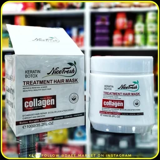 ماسک مو کلاژن کراتین نایس‌فِرش NiceFresh مدل Treatment Hair Mask حجم 1000 گرم