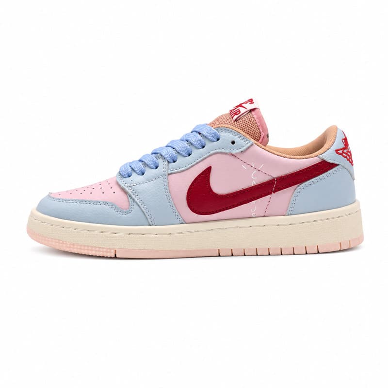 کفش و کتانی زنانه و دخترانه مدل نایک ترویس NIKE TRAVIS رنگ آبی صورتی کد 30961 — تصویر ۳