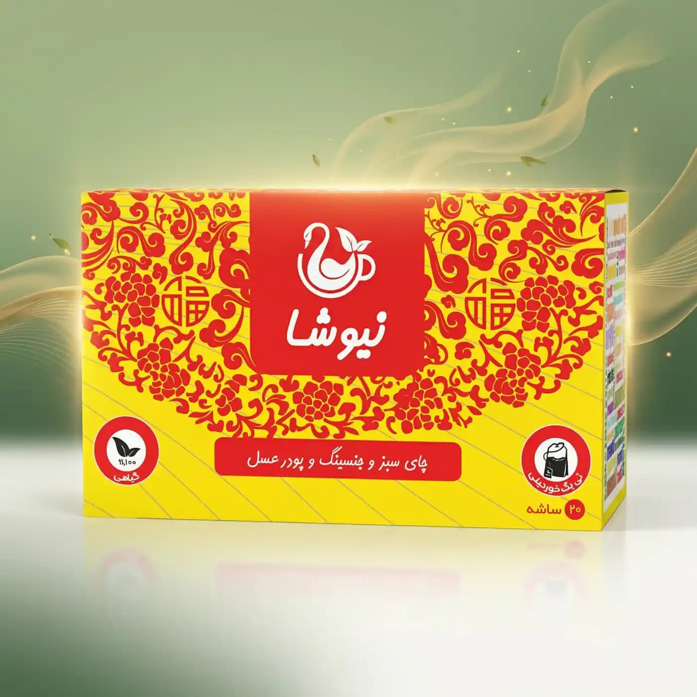 چای سبز و جینسنگ و عسل