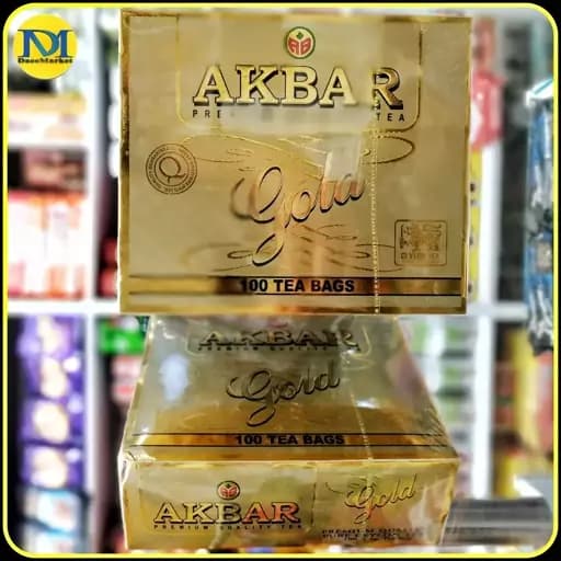 چای کیسه‌ای اکبر گلد 100 عددی 200 گرم Akbar Gold Tea Bags