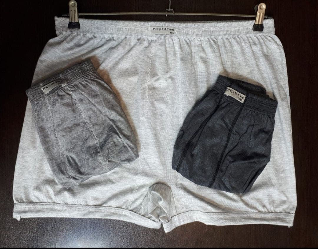 شورت مردانه پادار ملانژ لاکرا کلوین سایز 3XL جین ۱۲ تایی