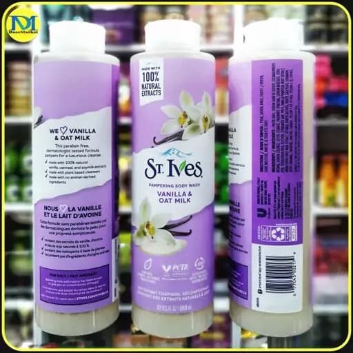 شامپو بدن استیو ز وانیل و شیر جو دوسر St. Ives Vanilla & Oat Milk حجم ۶۵۰ میلی‌لیتر