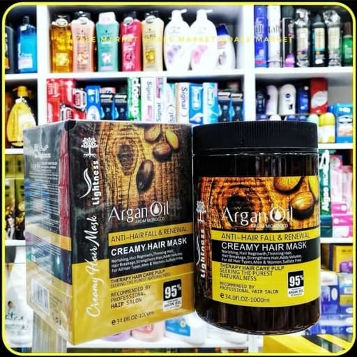 ماسک مو آرگان ضد ریزش لایتنس ترمیم‌کننده 1000 میلی‌لیتر | Lightness Argan Oil Anti-Hair Fall & Renewal Creamy Hair Mask