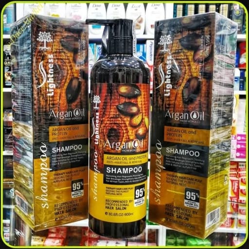 شامپو آرگان و پروتئین ضد ریزش مو لایتنس مدل Argan Oil & Protein Anti-Hair Fall Shampoo — تصویر ۲