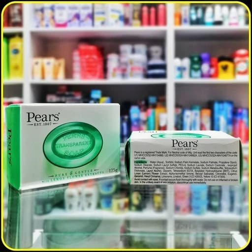 صابون شفاف پیور اند جنتل پیرز ۱۲۵ گرم با عصاره گل لیمو | Pears Pure & Gentle Transparent Soap 125g