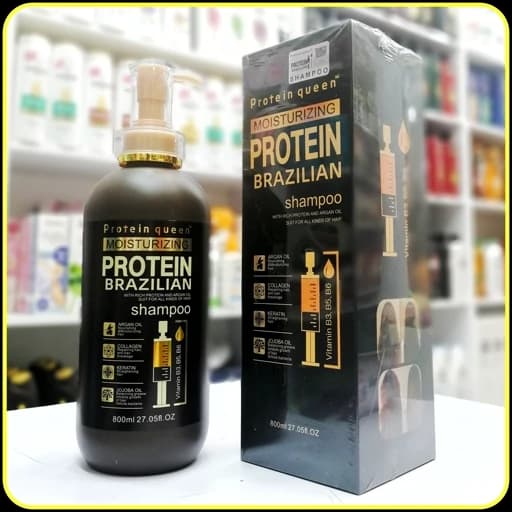 شامپو و ماسک مو پروتئین برزیلی Protein Queen Moisturizing Brazilian Protein — تصویر ۴