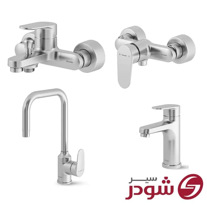 ست شیرآلات مدل آلپ کروم مات شودر