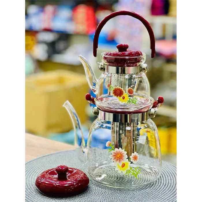 کتری قوری پیرکس گلدار خارجی
