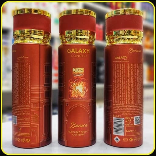 اسپری عطر زنانه گلکسی باراکا 200 میلی‌لیتر | Galaxy Baraca Perfume Spray Pour Femme