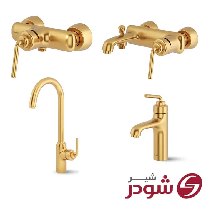 ست شیرآلات مدل مودیکا طلامات شودر — تصویر ۲