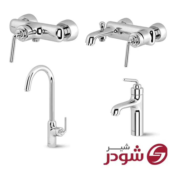 ست شیرآلات مدل مودیکا کروم شودر — تصویر ۲