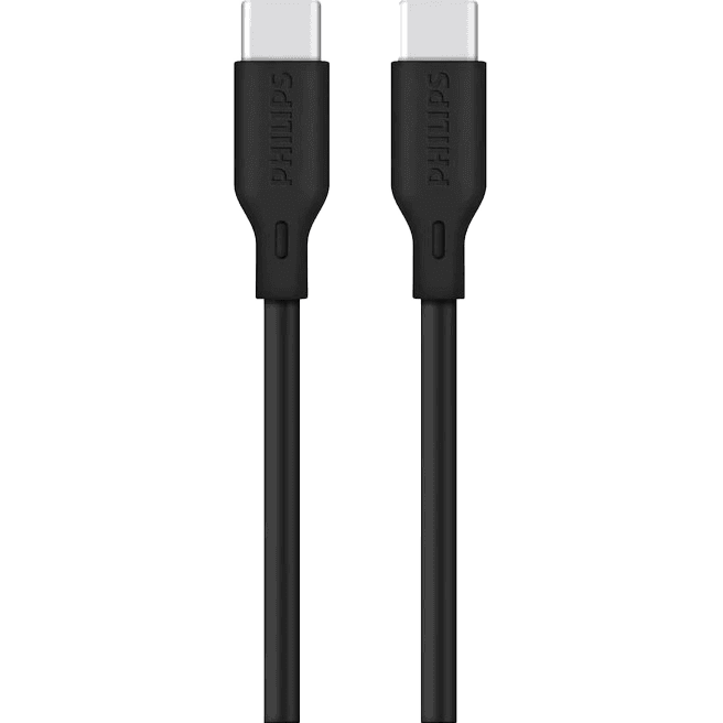 کابل 2 متری 65w دو سر Type-c برند Philips مدل DLC4561CB گارانتی سی آوا