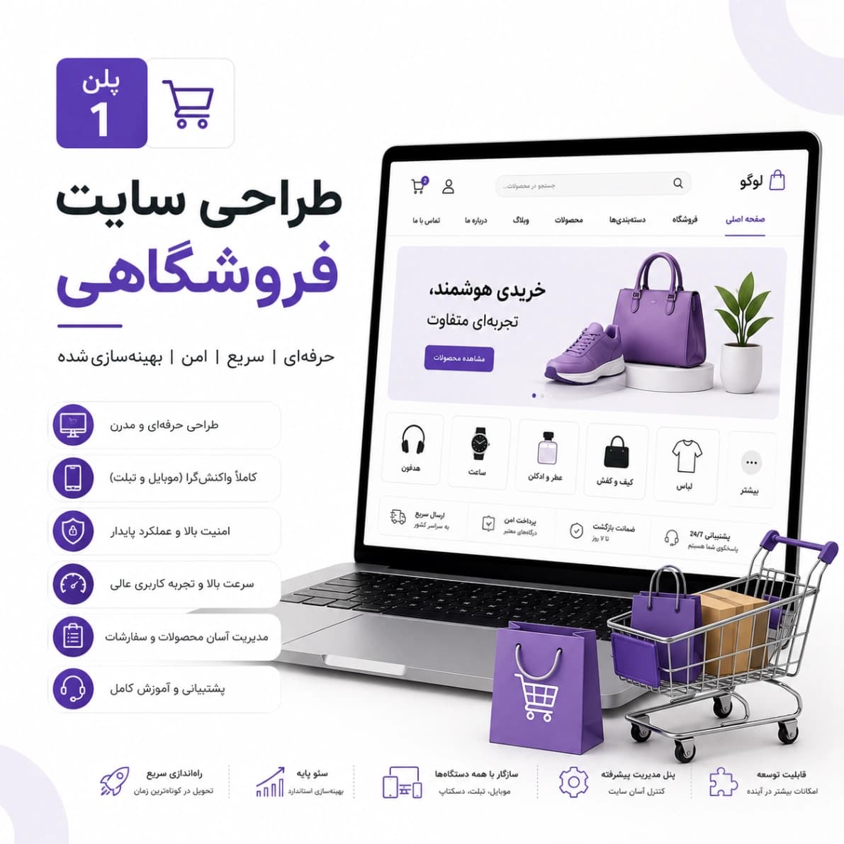 طراحی سایت فروشگاهی حرفه‌ای پلن یک — تصویر ۲