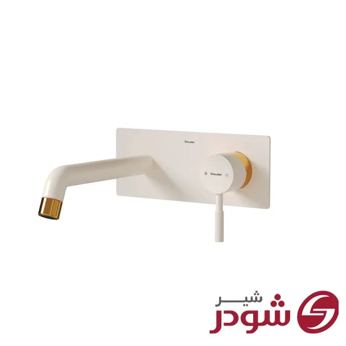 شیر روشویی یک تکه توکار مدل روگن شیری طلا شودر — تصویر ۲