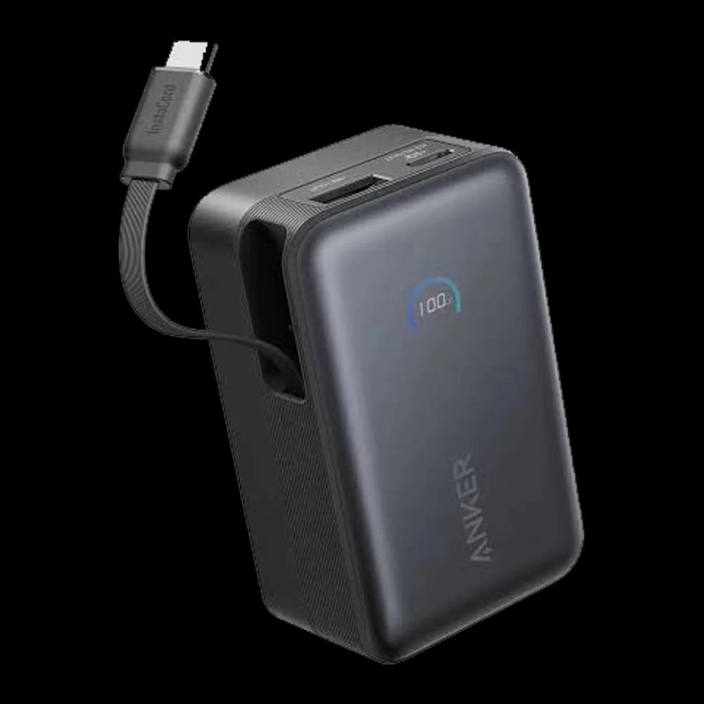 پاوربانک انکر Nano مدل A1638 ظرفیت 10000 میلی‌آمپر ساعت توان 45 وات با کابل USB-C جمع‌شونده