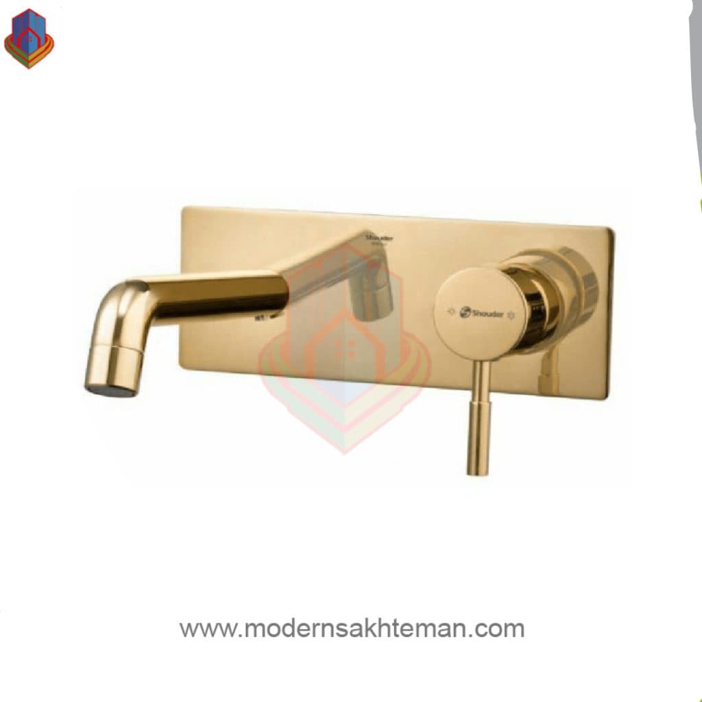شیر روشویی یک تکه توکار مدل روگن طلایی شودر — تصویر ۲