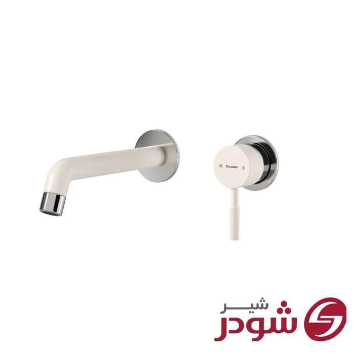 شیر روشویی دو تکه توکار مدل روگن شیری کروم شودر — تصویر ۲