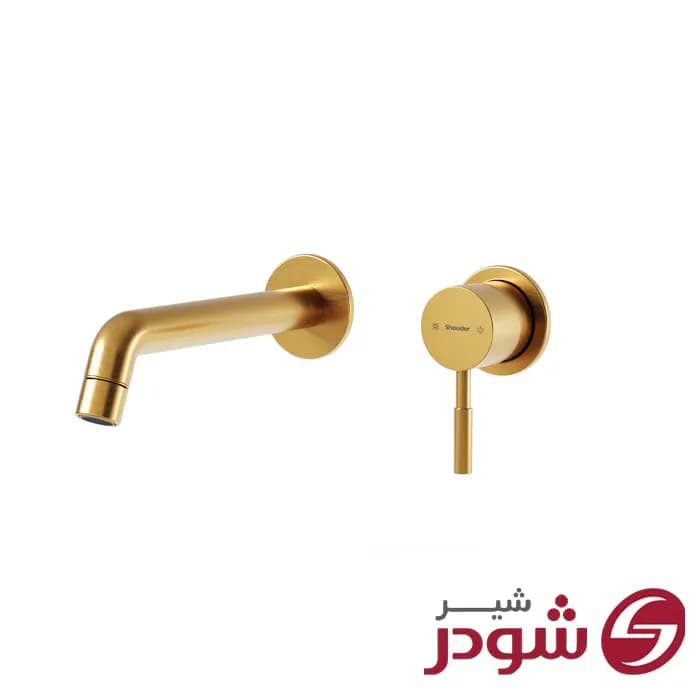 شیر روشویی دو تکه توکار مدل روگن طلامات شودر