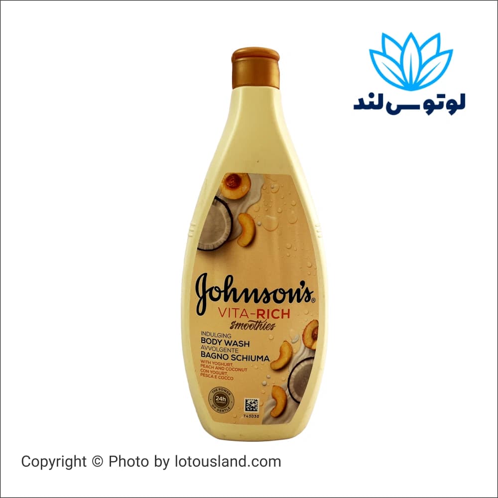 شامپو بدن جانسون Jhonsons مدل VITA-RICH حاوی روغن نارگیل و عصاره هلو 750 میل