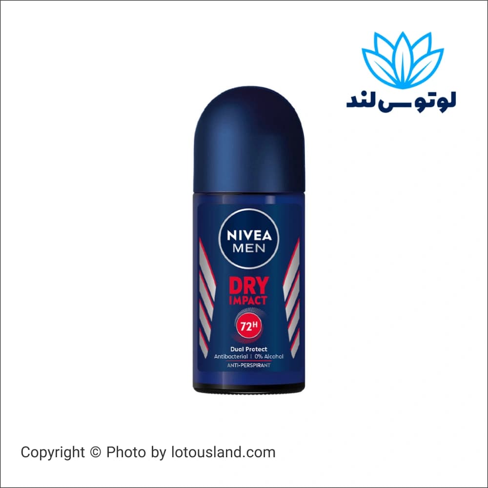 رول ضد تعریق مردانه نیوآ Nivea مدل Dry Impact 72H Dual Protect حجم 50 میل — تصویر ۲