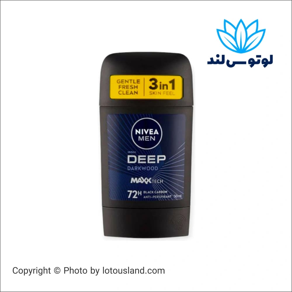 استیک صابونی (مام) ضد تعریق مردانه نیوآ Nivea مدل Deep Darkwood حجم 50 میل