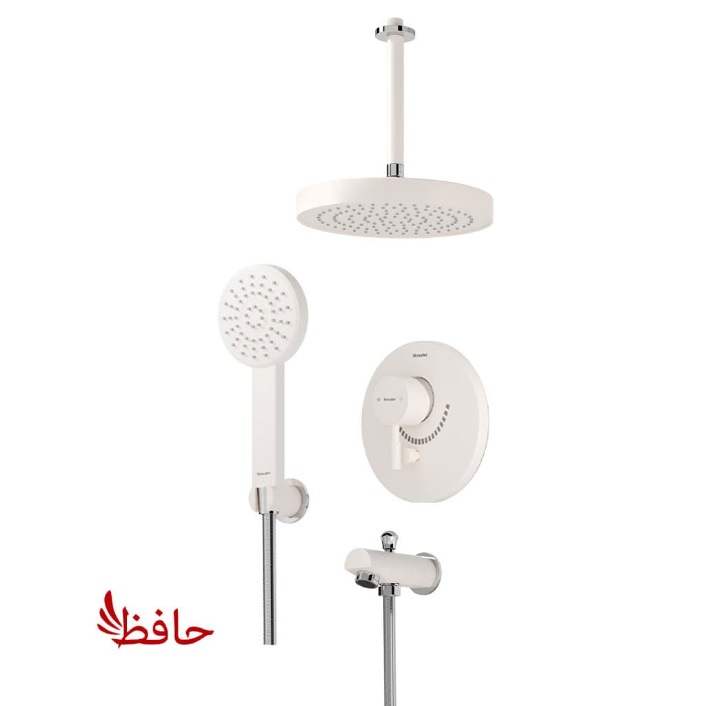 شیر حمام توکار تیپ 4 مدل مارینو شیری کروم شودر — تصویر ۳