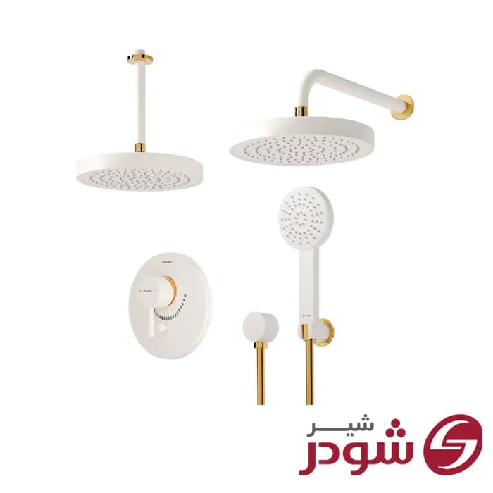 شیر حمام توکار تیپ 3 مدل مارینو شیری طلا شودر