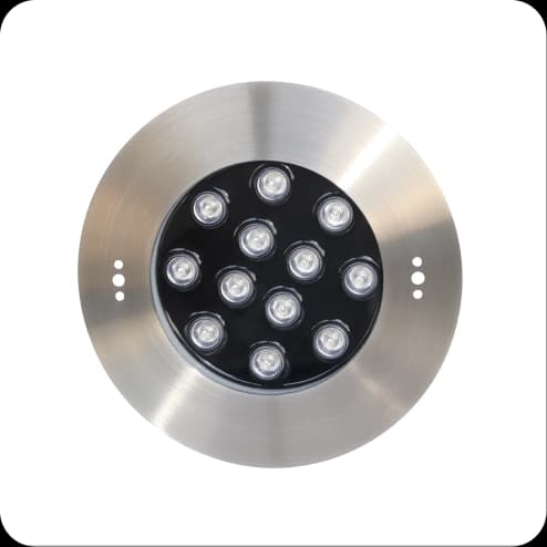 چراغ استخری استیل 24 وات توکار تک رنگ