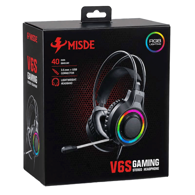 هدست گیمینگ RGB برند MISDE مدل V6S — تصویر ۳