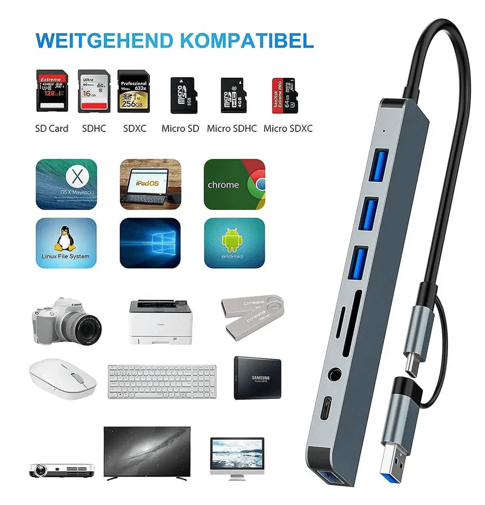 هاب هشت پورت USB 3.0 و Type-c BC1.2 — تصویر ۴