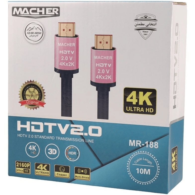 کابل 10 متری HDMI 4K برند Macher مدل MR-188 — تصویر ۴
