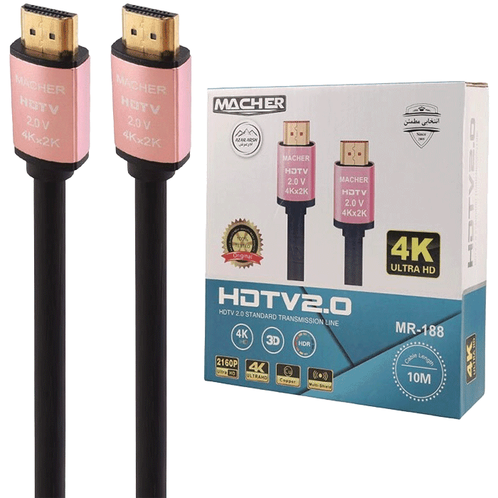 کابل 10 متری HDMI 4K برند Macher مدل MR-188