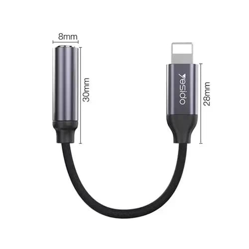 تبدیل یسیدو Yesido YAU21 Lightning to AUX 12cm — تصویر ۴
