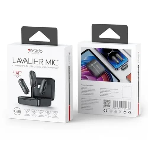 میکروفون دوکاربره بی سیم Yesido KR16 Lightning — تصویر ۴