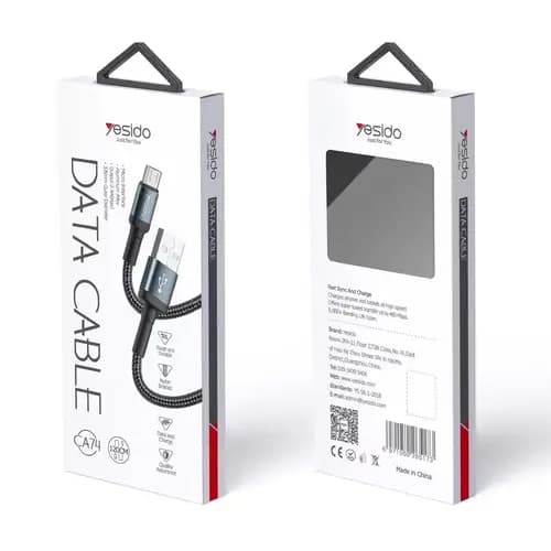 کابل USB به Micro-USB یسیدو YESIDO CA74 طول 120 سانتیمتر — تصویر ۳