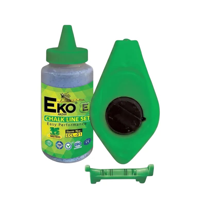 چاک لاین ۱۵ متری با پودر رنگی و آب تراز اکو | Eco — تصویر ۲