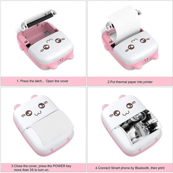 پرینتر مینی mini Printer طرح گربه — تصویر ۳