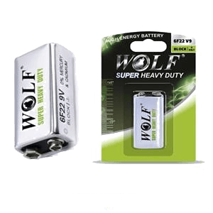 باتری کتابی 9 ولت Wolf Super heavy duty مدل 6F22