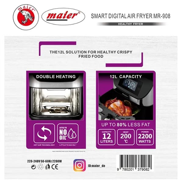 سرخ‌کن 12 لیتری مایر مدل 908 — تصویر ۶