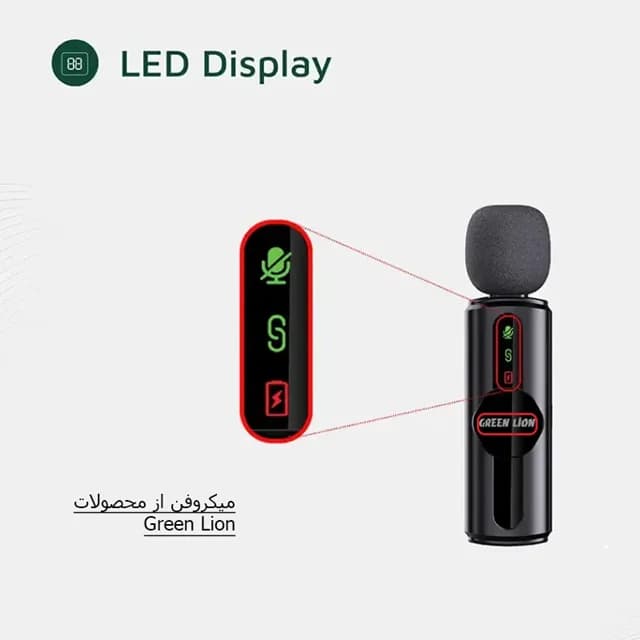 میکروفن بی سیم گرین لاین مدل GM-80X دو کاربره با درگاه اتصال لایتنینگ و تایپ سی — تصویر ۴