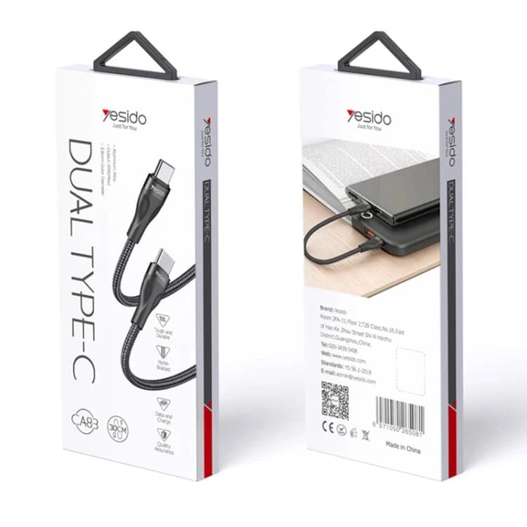 کابل تبدیل usb-C به usb-C یسیدو مدل CA83