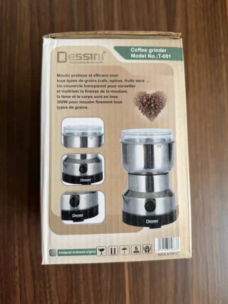 مینی آسیاب دسینی مدل T-001 | آسیاب قهوه 300 وات استیل — تصویر ۴