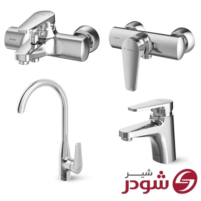 ست شیرآلات مدل لیون کروم شودر