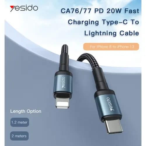 کابل فست شارژ Yesido CA76 Type-C To Lightning — تصویر ۳