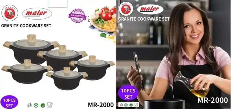 سرویس قابلمه 10 پارچه مایر مدل MR-2000 — تصویر ۳