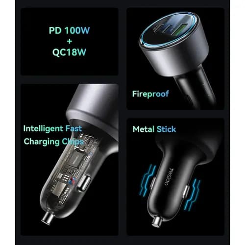 شارژر فندکی سوپر فست یسیدو YESIDO Y59 100W PD+QC3.0 — تصویر ۴